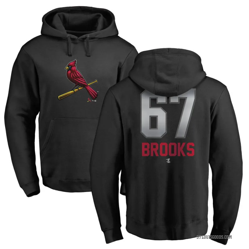 Aaron Brooks Men's Black St. Louis Cardinals Branded Midnight Mascot Pullover Hoodie -