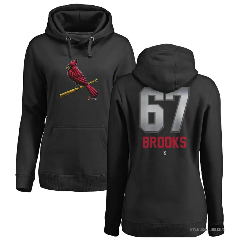 Aaron Brooks Women's Black St. Louis Cardinals Branded Midnight Mascot Pullover Hoodie -