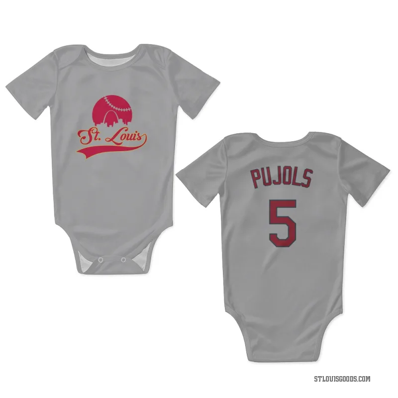 Albert Pujols  Gray St. Louis Cardinals  Newborn & Infant Bodysuit