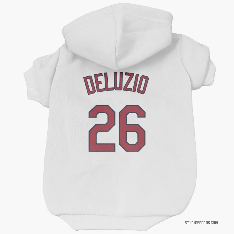 Ben DeLuzio  White St. Louis Cardinals  Cat & Dog Pet Hoodie