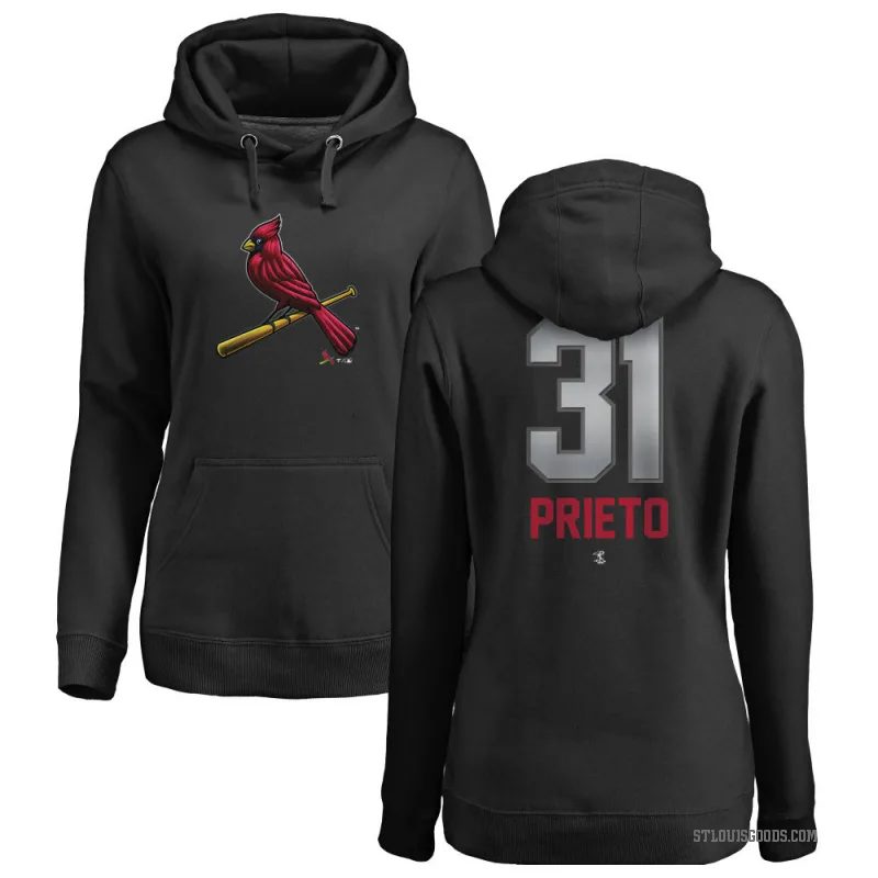 Cesar Prieto Women's Black St. Louis Cardinals Branded Midnight Mascot Pullover Hoodie -