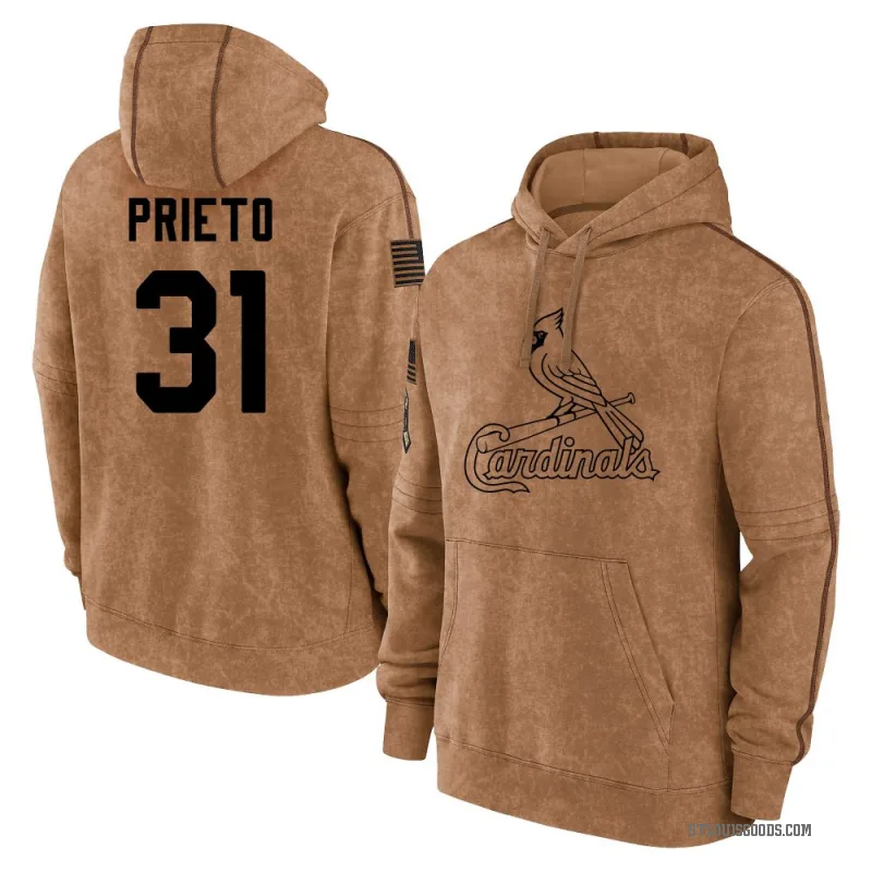 Cesar Prieto Youth Brown St. Louis Cardinals 2023 Salute to Service Club Pullover Hoodie