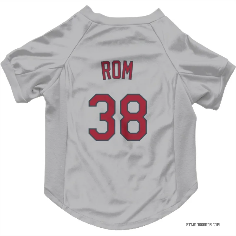 Drew Rom  Gray St. Louis Cardinals  Cat & Dog Pet Jersey