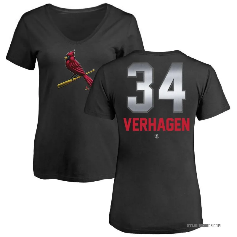 Drew VerHagen Women's Black St. Louis Cardinals Midnight Mascot V-Neck T-Shirt -