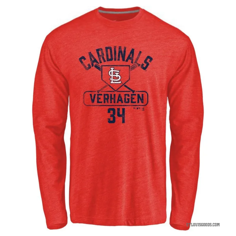Drew VerHagen Youth Red St. Louis Cardinals Base Runner Long Sleeve T-Shirt -