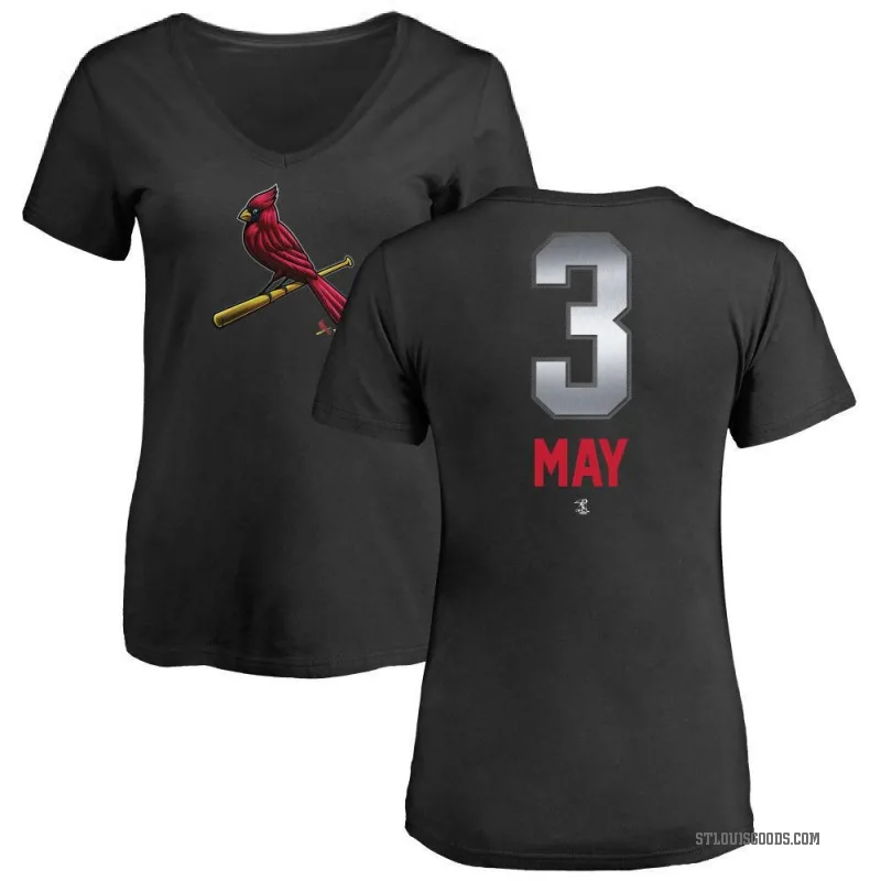 Dustin May Women's Black St. Louis Cardinals Midnight Mascot V-Neck T-Shirt -