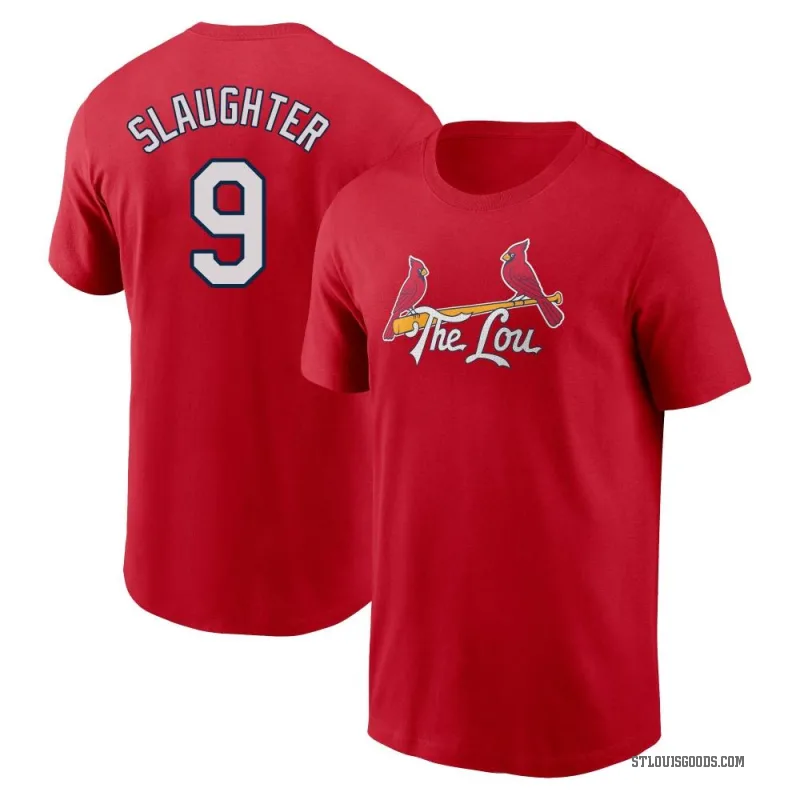 Enos Slaughter Men's Red St. Louis Cardinals 2024 City Connect Fuse T-Shirt