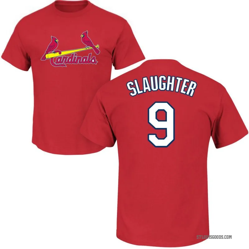 Enos Slaughter Men's Red St. Louis Cardinals Roster T-Shirt -