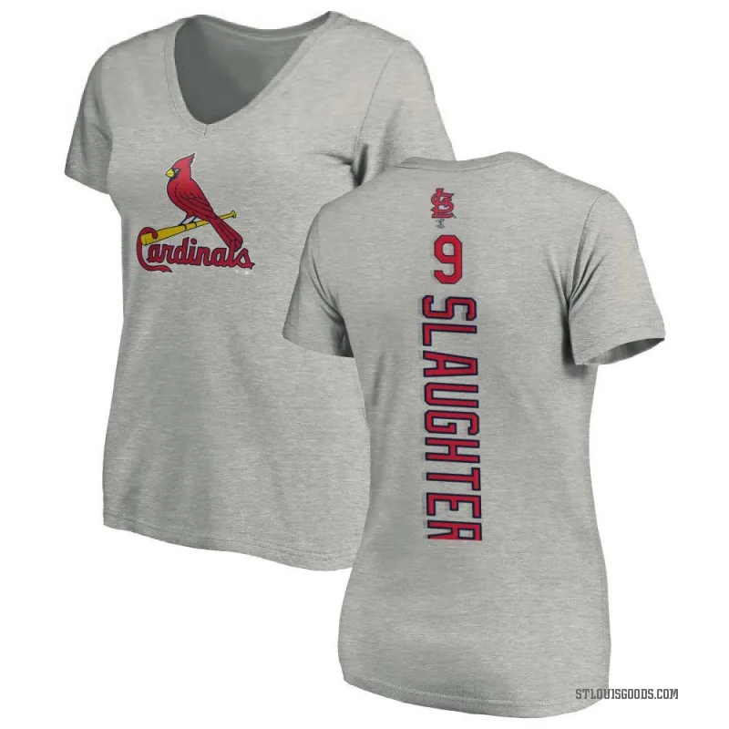 Enos Slaughter Women's Ash St. Louis Cardinals Backer Slim Fit T-Shirt -