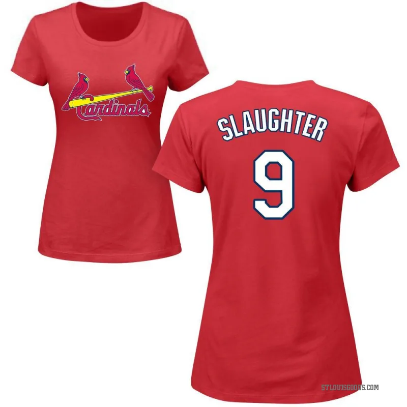 Enos Slaughter Women's Red St. Louis Cardinals Roster T-Shirt -