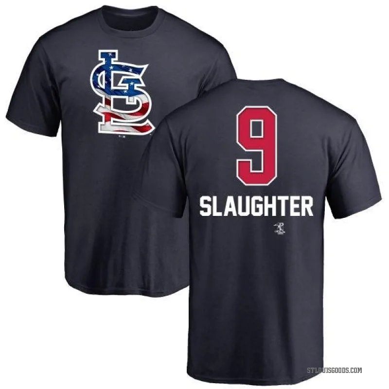 Enos Slaughter Youth Navy St. Louis Cardinals Name and Number Banner Wave T-Shirt -