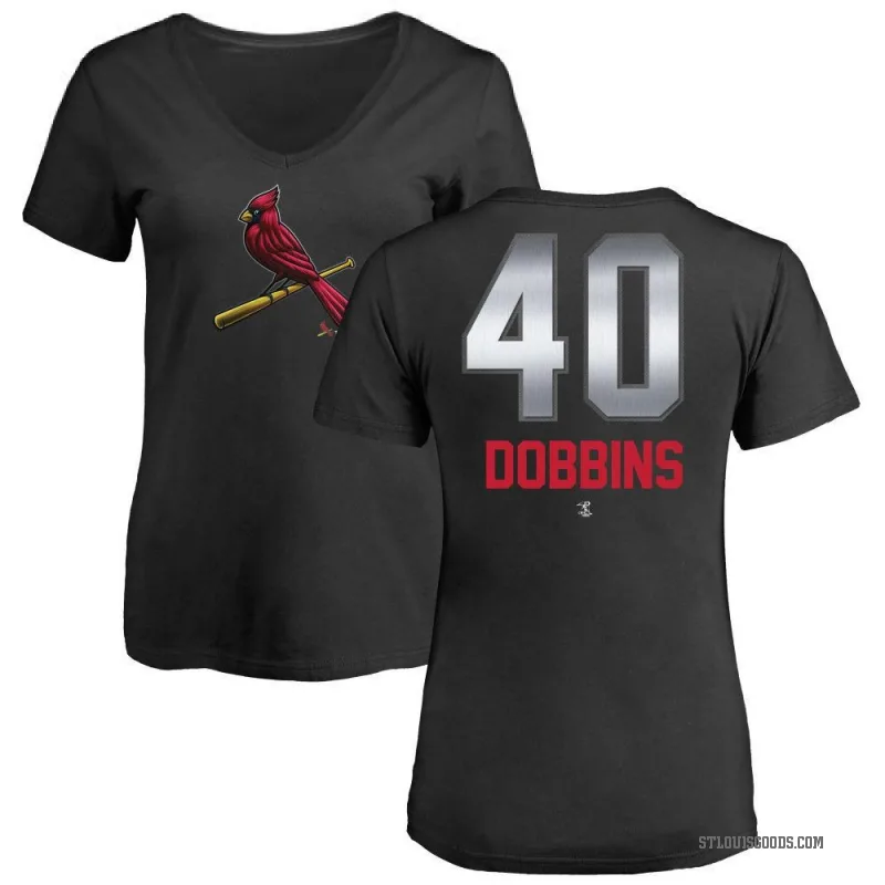 Hunter Dobbins Women's Black St. Louis Cardinals Midnight Mascot V-Neck T-Shirt -