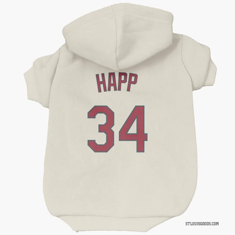 J.A. Happ  Cream St. Louis Cardinals  Cat & Dog Pet Hoodie