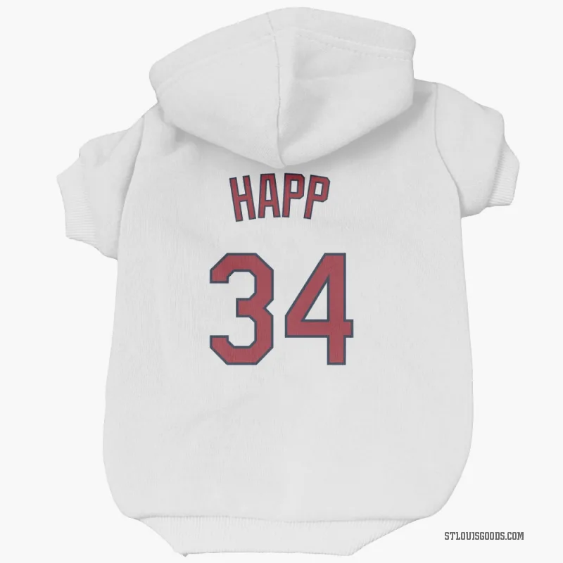 J.A. Happ  White St. Louis Cardinals  Cat & Dog Pet Hoodie