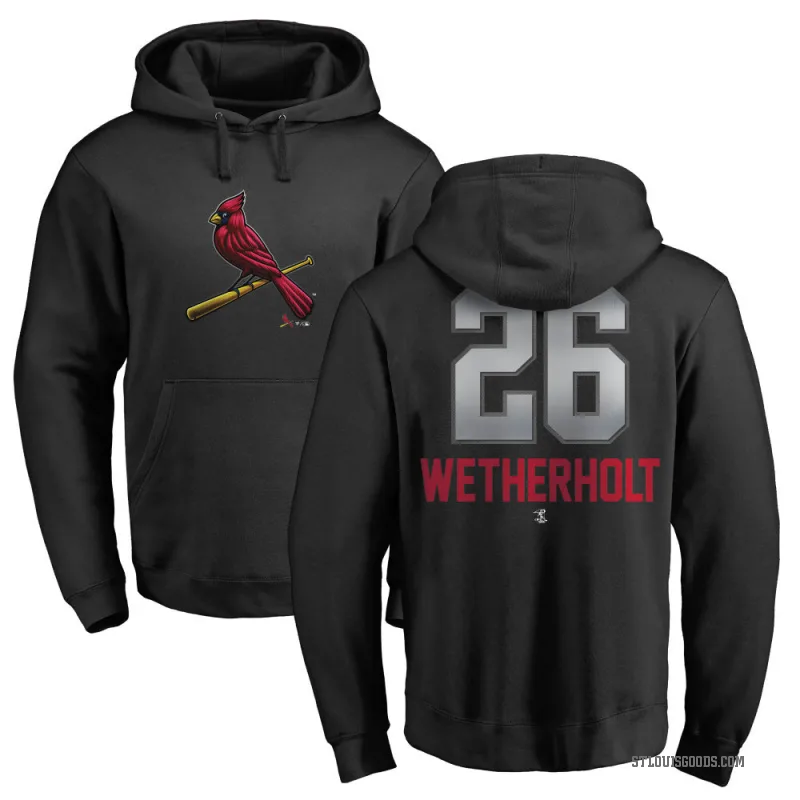 JJ Wetherholt Men's Black St. Louis Cardinals Branded Midnight Mascot Pullover Hoodie -