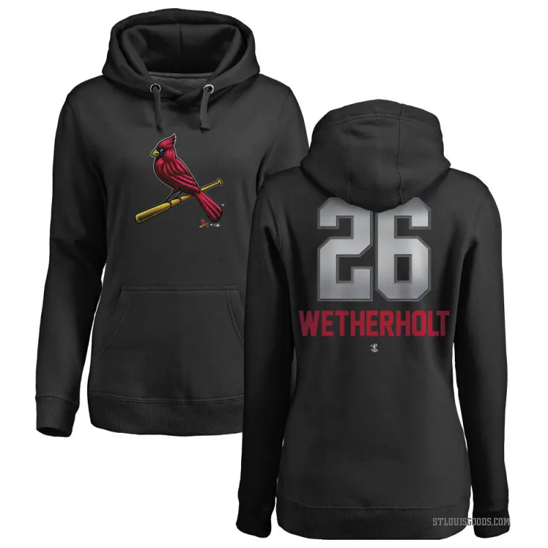 JJ Wetherholt Women's Black St. Louis Cardinals Branded Midnight Mascot Pullover Hoodie -
