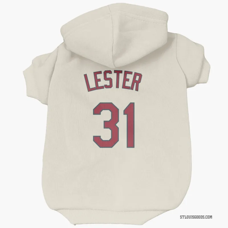 Jon Lester  Cream St. Louis Cardinals  Cat & Dog Pet Hoodie