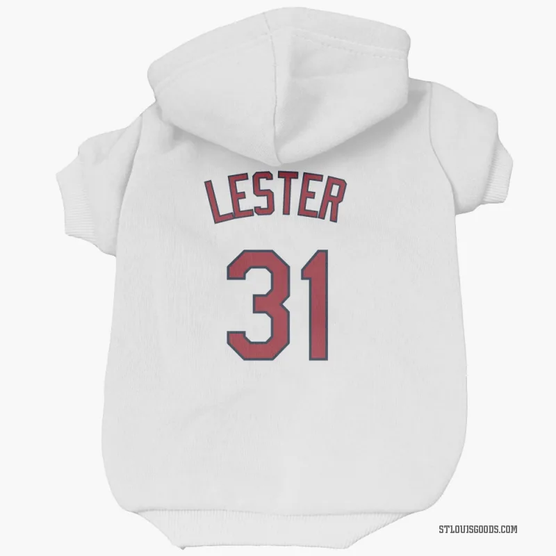 Jon Lester  White St. Louis Cardinals  Cat & Dog Pet Hoodie