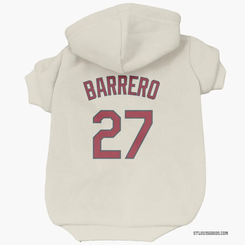 Jose Barrero  Cream St. Louis Cardinals  Cat & Dog Pet Hoodie