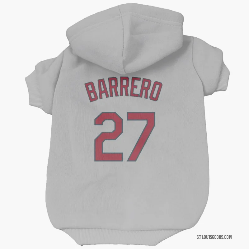 Jose Barrero  Gray St. Louis Cardinals  Cat & Dog Pet Hoodie