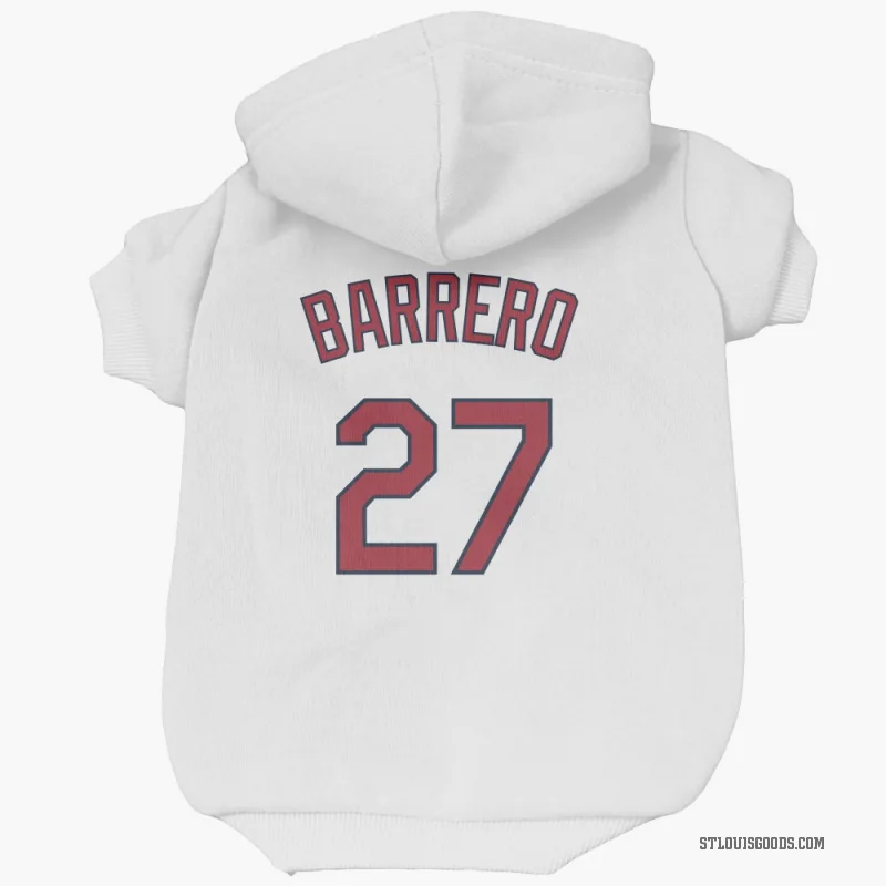 Jose Barrero  White St. Louis Cardinals  Cat & Dog Pet Hoodie