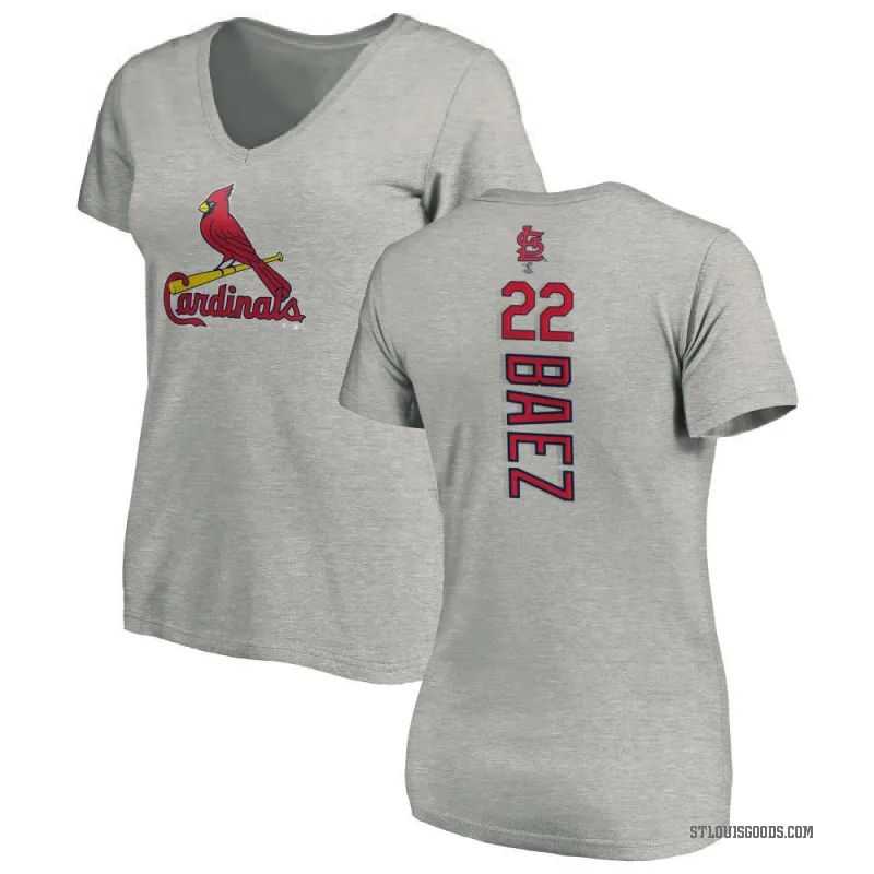 Joshua Baez Women's Ash St. Louis Cardinals Backer Slim Fit T-Shirt -