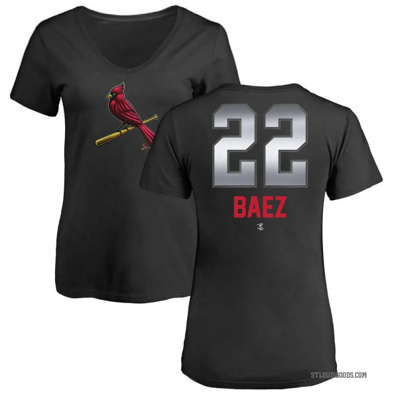 Joshua Baez Women's Black St. Louis Cardinals Midnight Mascot V-Neck T-Shirt -