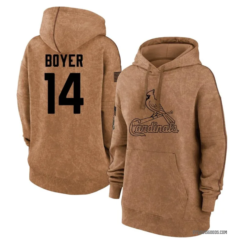 Ken Boyer Women's Brown St. Louis Cardinals 2023 Salute to Service Pullover Hoodie