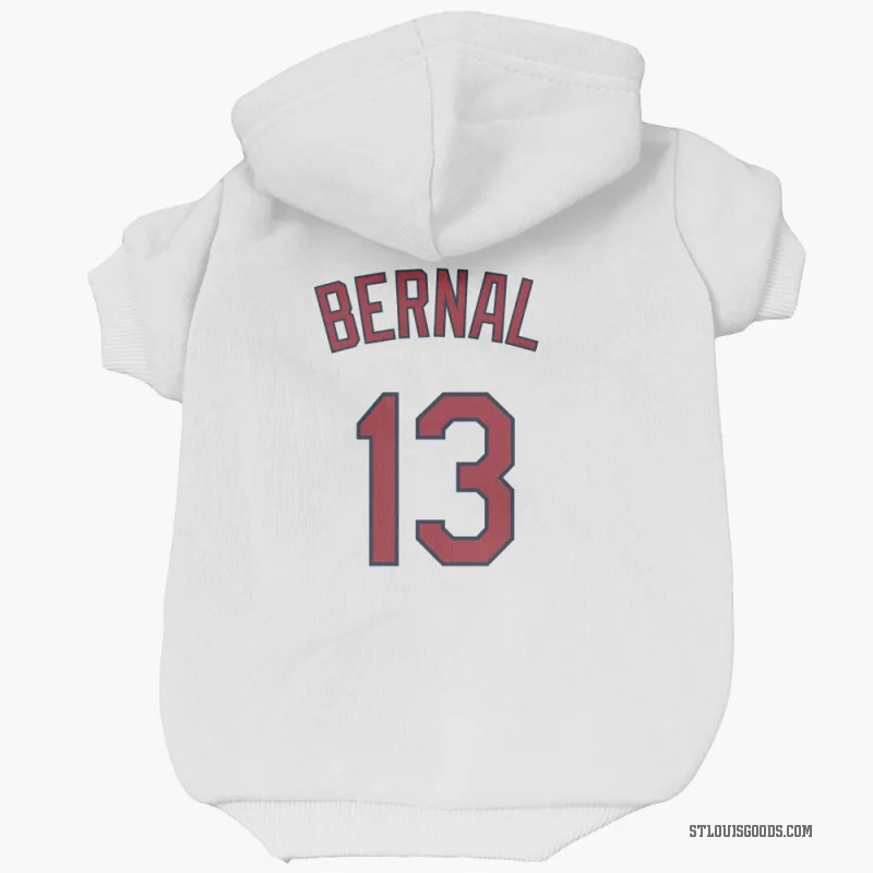 Leonardo Bernal  White St. Louis Cardinals  Cat & Dog Pet Hoodie