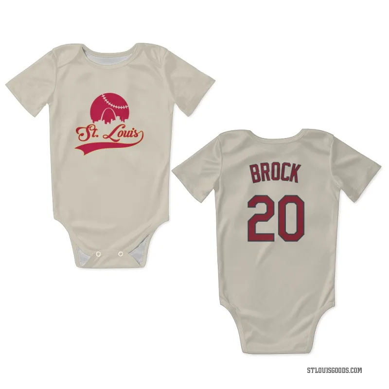 Lou Brock  Cream St. Louis Cardinals  Newborn & Infant Bodysuit