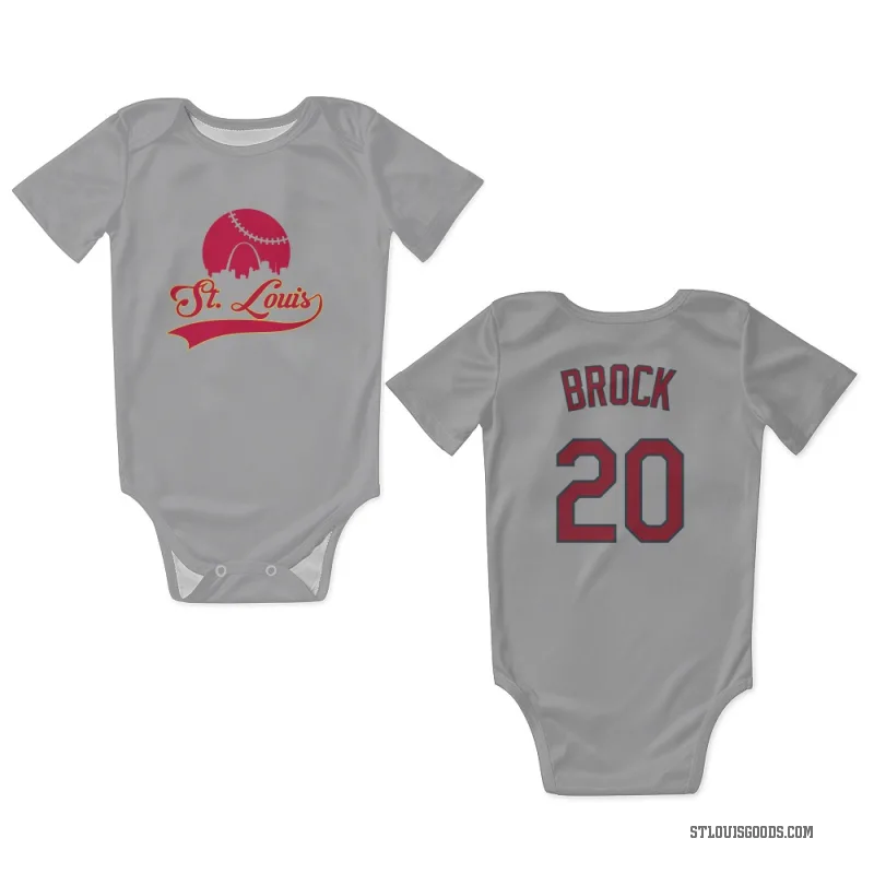 Lou Brock  Gray St. Louis Cardinals  Newborn & Infant Bodysuit