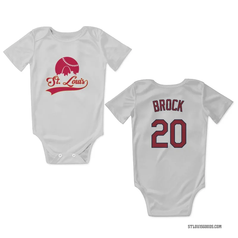 Lou Brock  White St. Louis Cardinals  Newborn & Infant Bodysuit