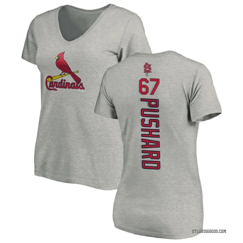 Matthew Pushard Women's Ash St. Louis Cardinals Backer Slim Fit T-Shirt -