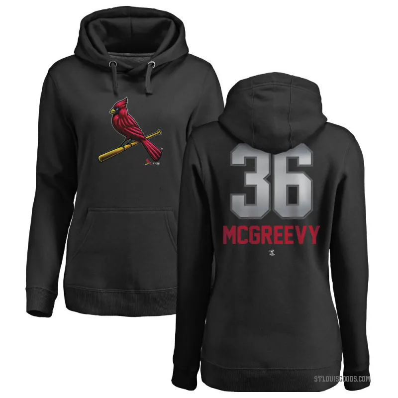 Michael McGreevy Women's Black St. Louis Cardinals Branded Midnight Mascot Pullover Hoodie -