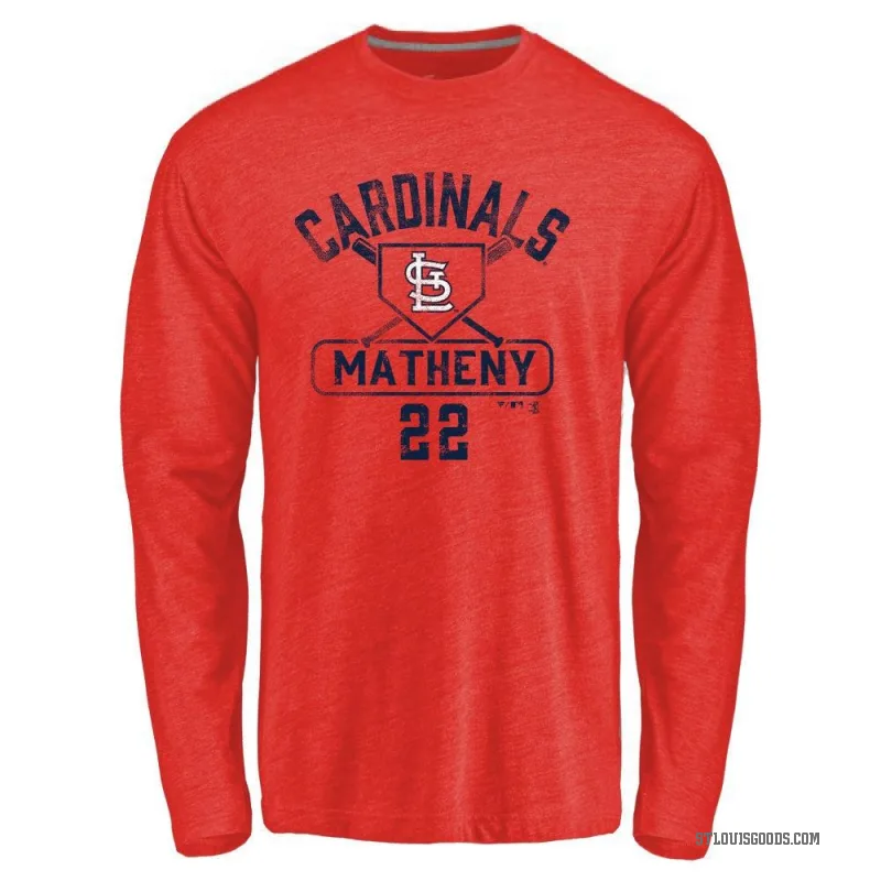 Mike Matheny Men's Red St. Louis Cardinals Base Runner Long Sleeve T-Shirt -