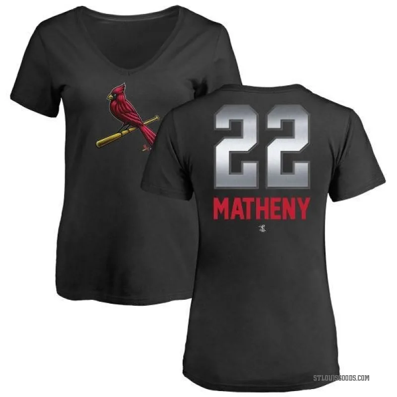 Mike Matheny Women's Black St. Louis Cardinals Midnight Mascot V-Neck T-Shirt -