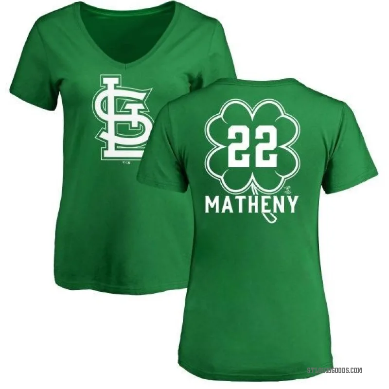 Mike Matheny Women's Green St. Louis Cardinals Dubliner V-Neck T-Shirt - Kelly