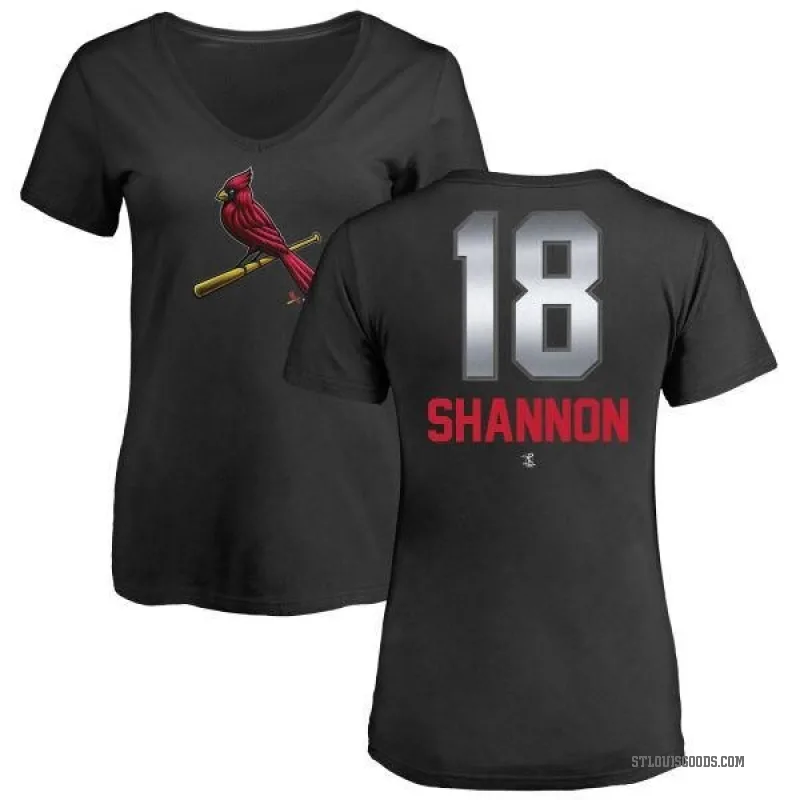 Mike Shannon Women's Black St. Louis Cardinals Midnight Mascot V-Neck T-Shirt -