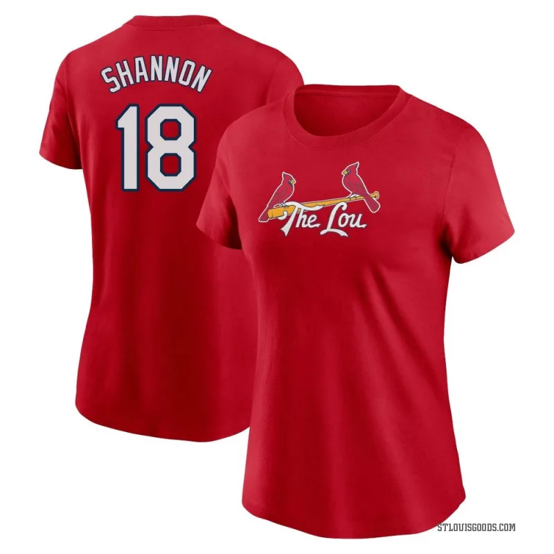 Mike Shannon Women's Red St. Louis Cardinals 2024 City Connect Fuse T-Shirt