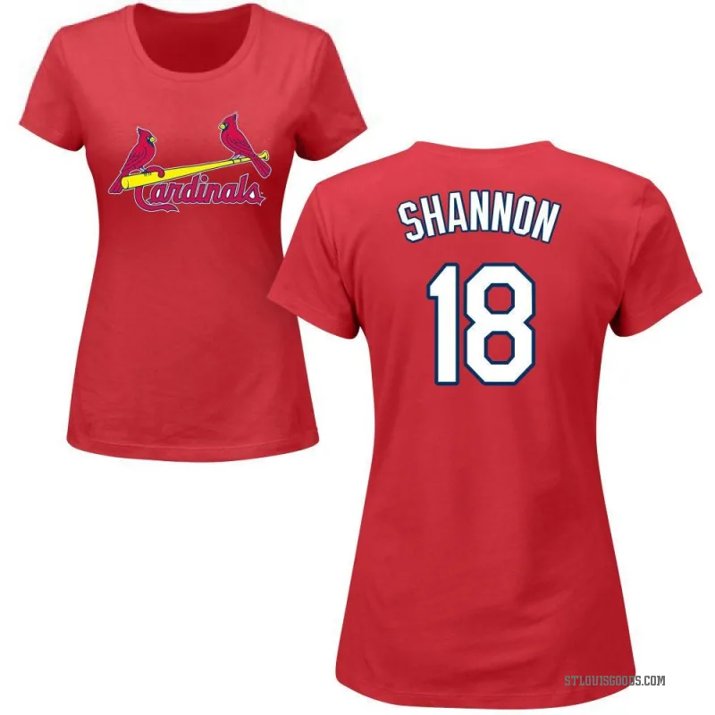 Mike Shannon Women's Red St. Louis Cardinals Roster T-Shirt -
