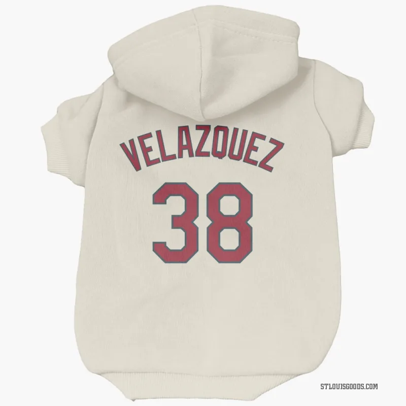Nelson Velazquez Cream St. Louis Cardinals Cat & Dog Pet Hoodie
