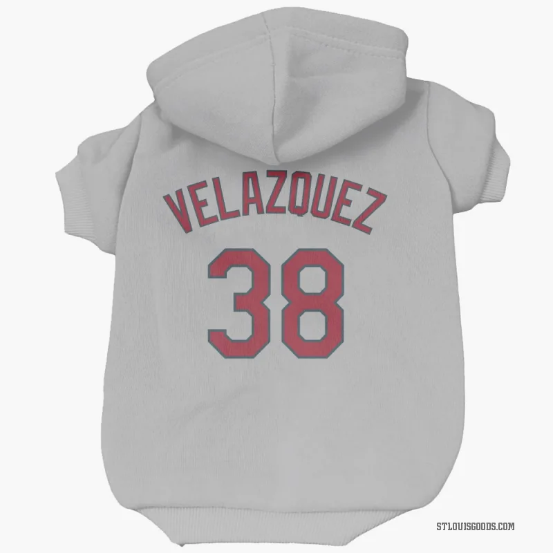 Nelson Velazquez Gray St. Louis Cardinals Cat & Dog Pet Hoodie