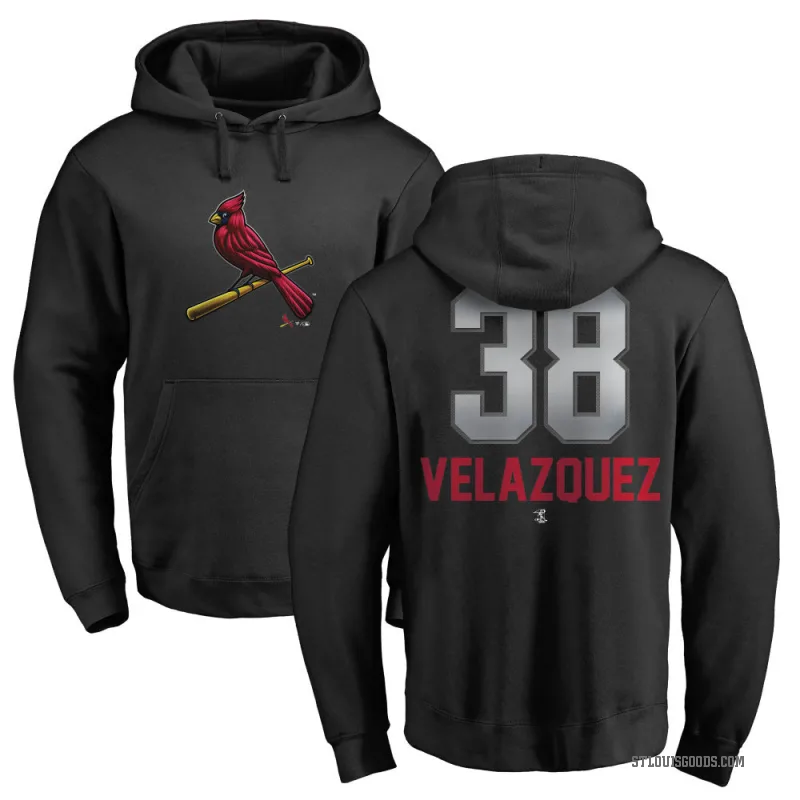 Nelson Velazquez Men's Black St. Louis Cardinals Branded Midnight Mascot Pullover Hoodie -