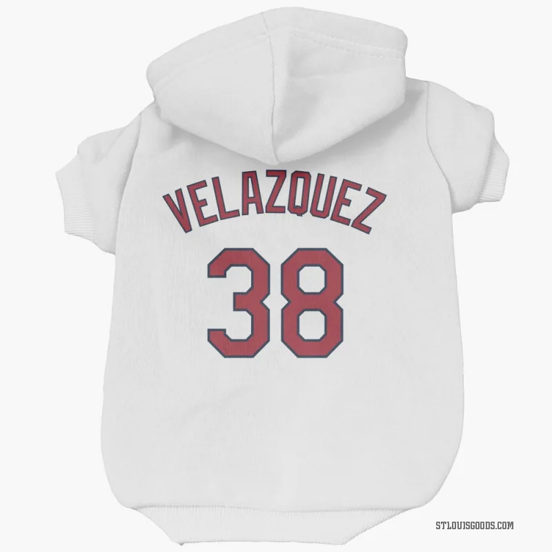 Nelson Velazquez  White St. Louis Cardinals  Cat & Dog Pet Hoodie