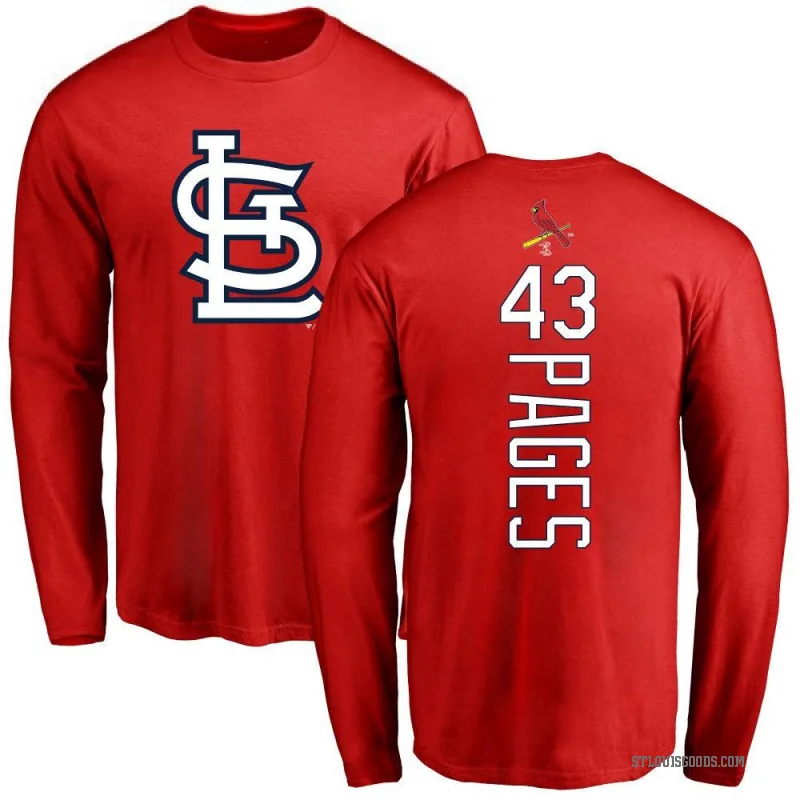 Pedro Pages Men's Red St. Louis Cardinals Backer Long Sleeve T-Shirt -