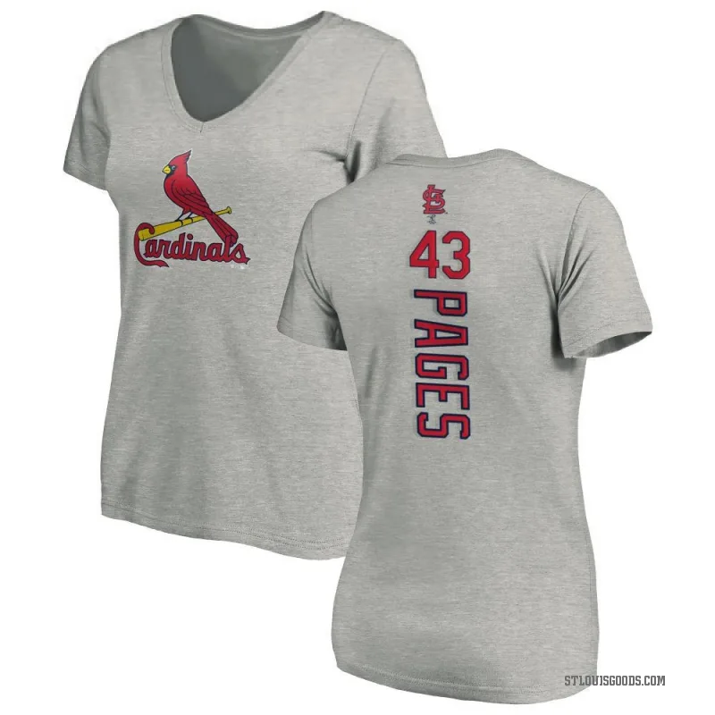 Pedro Pages Women's Ash St. Louis Cardinals Backer Slim Fit T-Shirt -