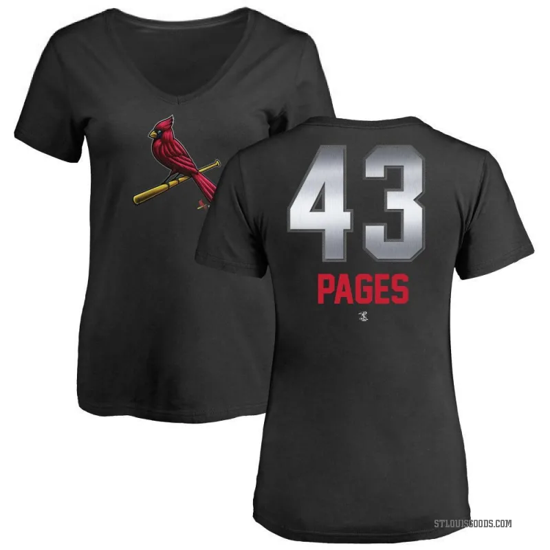 Pedro Pages Women's Black St. Louis Cardinals Midnight Mascot V-Neck T-Shirt -