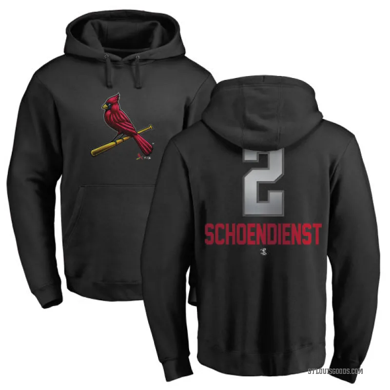 Red Schoendienst Men's Black St. Louis Cardinals Branded Midnight Mascot Pullover Hoodie -