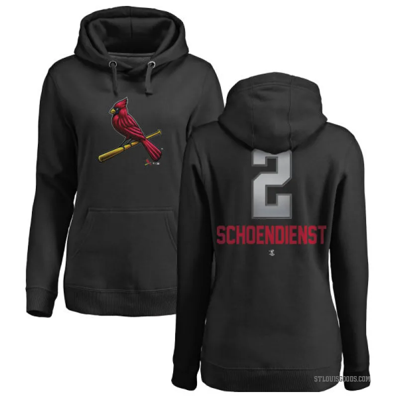 Red Schoendienst Women's Black St. Louis Cardinals Branded Midnight Mascot Pullover Hoodie -