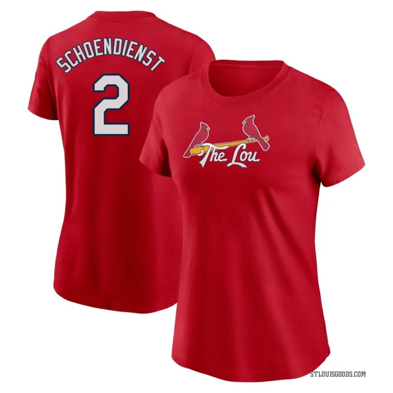Red Schoendienst Women's Red St. Louis Cardinals 2024 City Connect Fuse T-Shirt
